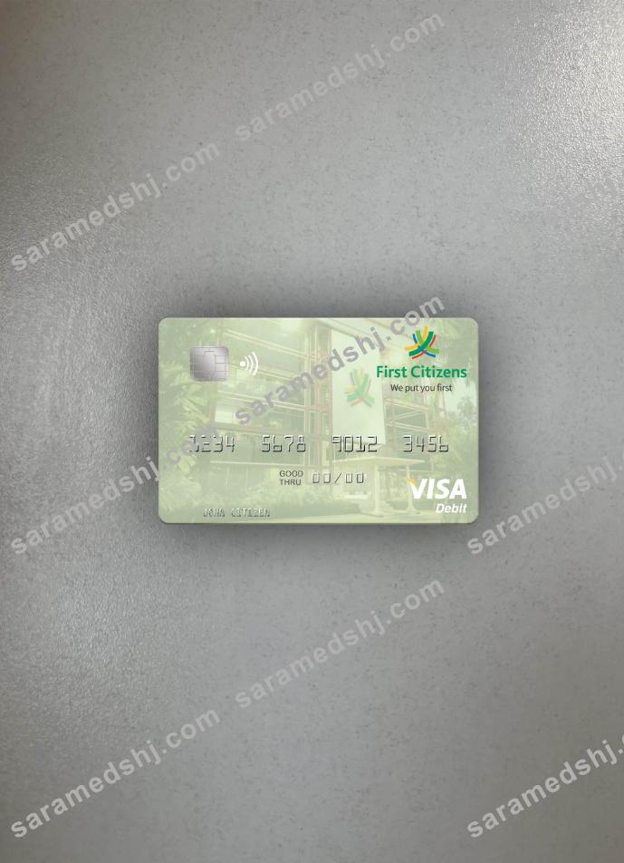 Trinidad and Tobago First Citizes Bank visa debit card photolook front